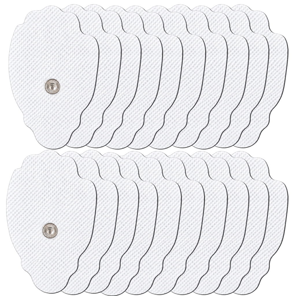 Zuvlin reusable hand-shape snap-on TENS electrode gel pads, 20 pack, 5 × 7.5 cm