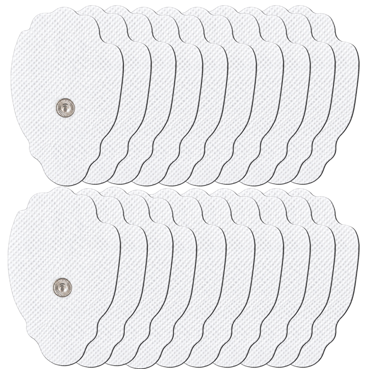 Zuvlin reusable hand-shape snap-on TENS electrode gel pads, 20 pack, 5 × 7.5 cm