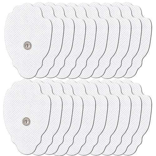 Zuvlin reusable hand-shape snap-on TENS electrode gel pads, 20 pack, 5 × 7.5 cm