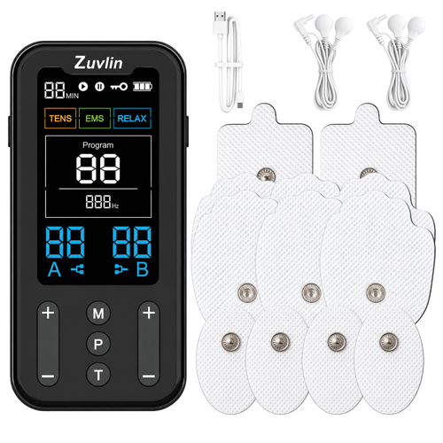 Zuvlin ZV-T01 TENS and EMS electrotherapy device with LCD display